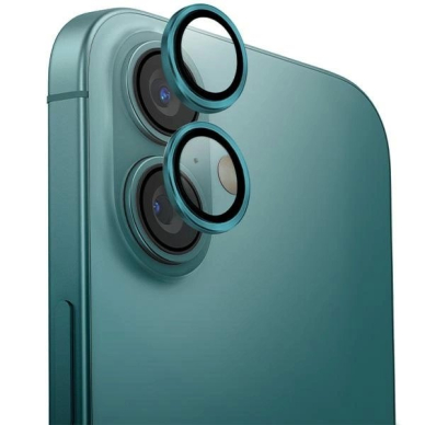 iPhone 16 / iPhone 16 Plus Uniq Optix aliuminio kameros apsauga su aplikatoriumi – žalia