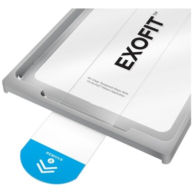 iPad 11" 2025 / iPad 10.9" 2022 (10 karta) Uniq Optix Clear Exofit grūdintas stiklas su aplikatoriumi 3