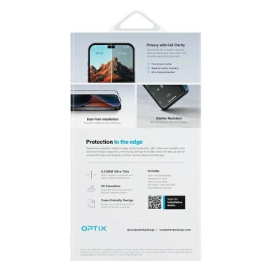 iPhone 16 Pro Max Uniq Optix privatumo grūdintas stiklas su aplikatoriumi 2