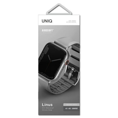 Apyrankė UNIQ pasek Linus Apple Watch Series 4/5/6/7/8/9/SE/SE2 38/40/41mm. Pilka 2 Apyrankė UNIQ pasek Linus Apple Watch Series 4/5/6/7/8/9/SE/SE2 38/40/41mm. Pilka 2