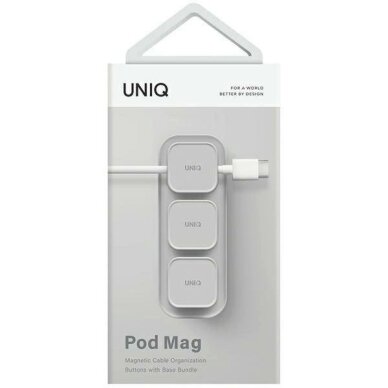 Kabelių organizatorius Uniq Pod Mag magnetinis su baze – pilkas / chalk gray 3