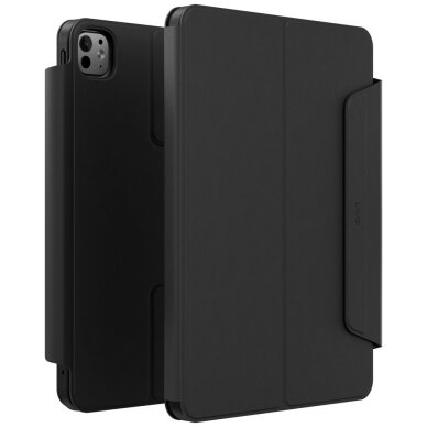 iPad Pro 11" 2024 (5 karta) dėklas Uniq Rovus Snapmount Magnetic, 360 laipsnių pasukamas – juodas 1