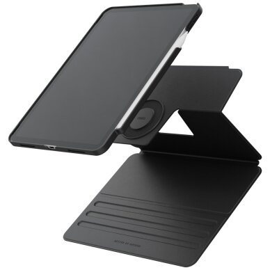 iPad Pro 11" 2024 (5 karta) dėklas Uniq Rovus Snapmount Magnetic, 360 laipsnių pasukamas – juodas 4