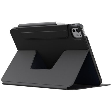 iPad Pro 11" 2024 (5 karta) dėklas Uniq Rovus Snapmount Magnetic, 360 laipsnių pasukamas – juodas 5