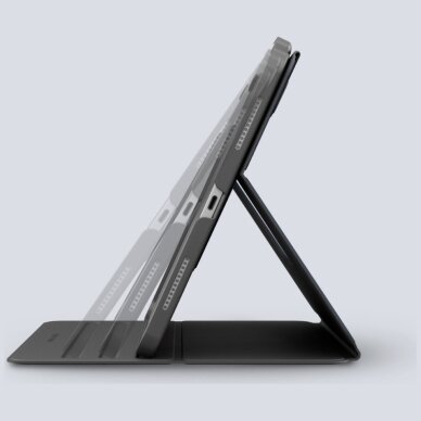 iPad Pro 11" 2024 (5 karta) dėklas Uniq Rovus Snapmount Magnetic, 360 laipsnių pasukamas – juodas 8