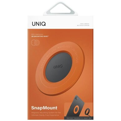 Magnetinis laikiklis Uniq SnapMount lipnus – oranžinis ir juodas 5
