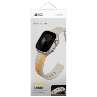 Apple Watch 44 / 45 / 46 / 49 mm Uniq Stride De Rubber dirželis – smėlinis 3