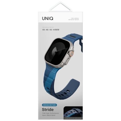 Apple Watch 44 / 45 / 46 / 49 mm Uniq Stride De Rubber dirželis – mėlynas 3