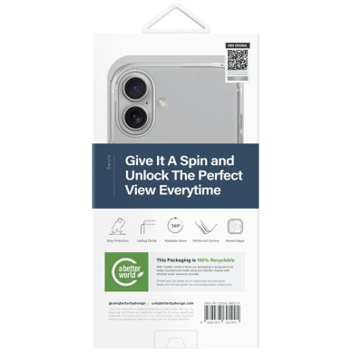 Uniq Swivix 360 Rotating su atrama Dėklas skirtas iPhone 16 Plus - Permatomas 2