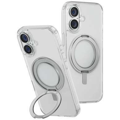 Uniq Swivix 360 Rotating su atrama Dėklas skirtas iPhone 16 Plus - Permatomas