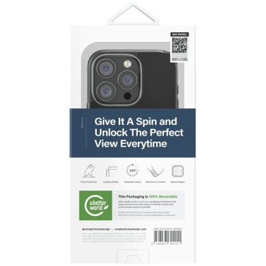 Uniq Swivix 360 Rotating su atrama Dėklas skirtas iPhone 16 Pro - Juodas 5