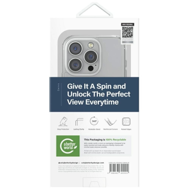 Uniq Swivix 360 Rotating su atrama Dėklas skirtas iPhone 16 Pro - Permatomas 4