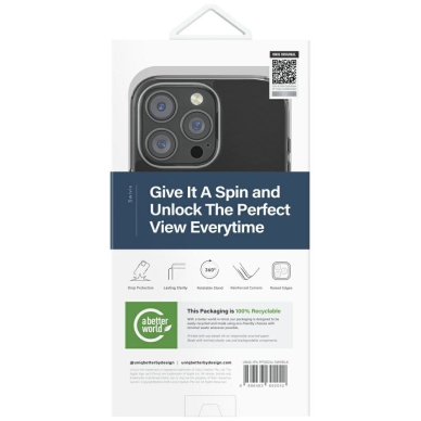 Uniq Swivix 360 Rotating su atrama Dėklas skirtas iPhone 16 Pro Max - Juodas 5