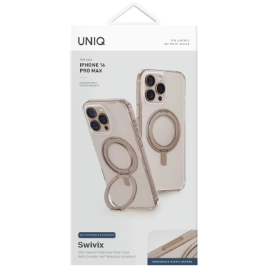Uniq Swivix 360 Rotating su atrama Dėklas skirtas iPhone 16 Pro Max - Auksinis 3
