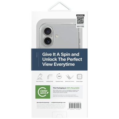 Uniq Swivix 360 Rotating su atrama Dėklas skirtas iPhone 16 - Permatomas 2