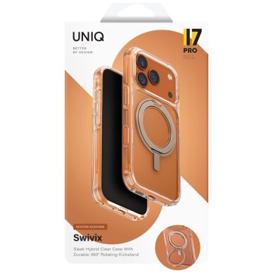 iPhone 17 Pro Uniq Swivix Rotating Kickstand 360 dėklas – auksinis 5