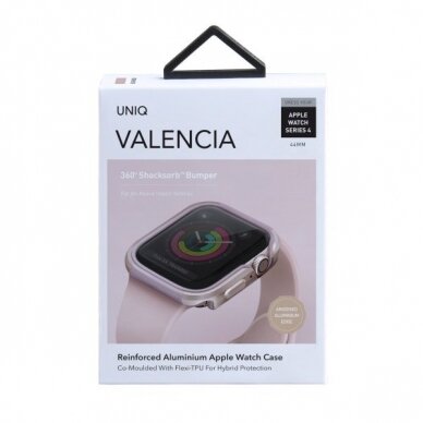 Akcija! UNIQ Valencia protective case skirta Watch SE/6/5/4 44mm rožinis 3