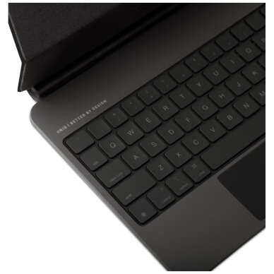 iPad Air 13" 2024 / 2025 / iPad Pro 13" 2024 dėklas Uniq Venno Pro Magnetic Smart su klaviatūra – juodas 2