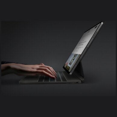 iPad Air 13" 2024 / 2025 / iPad Pro 13" 2024 dėklas Uniq Venno Pro Magnetic Smart su klaviatūra – juodas 5