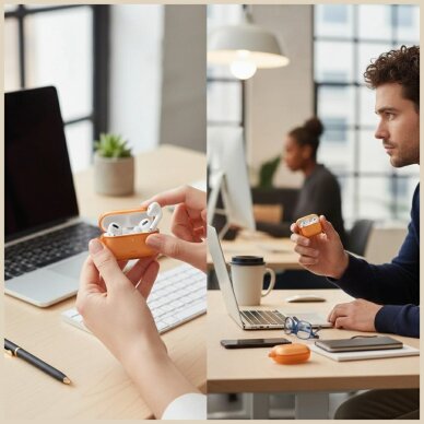 AirPods Pro 3 Uniq Veren dėklas – oranžinis 2 AirPods Pro 3 Uniq Veren dėklas – oranžinis 2