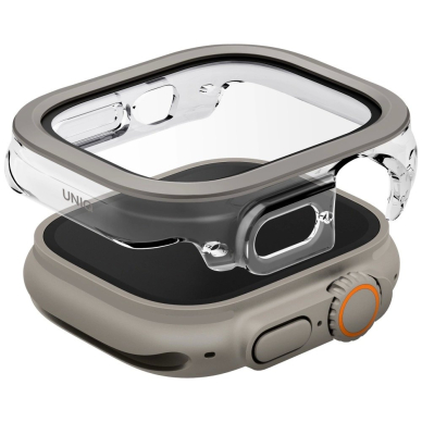 Uniq Voute Dėklas with tempered glass skirtas Apple Watch Ultra 49 mm - Sidabrinis 1