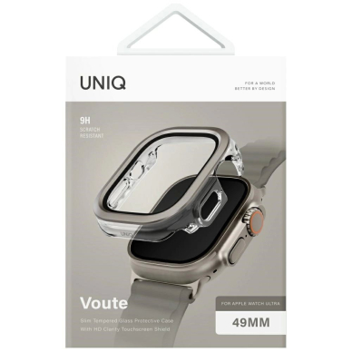 Uniq Voute Dėklas with tempered glass skirtas Apple Watch Ultra 49 mm - Sidabrinis 4