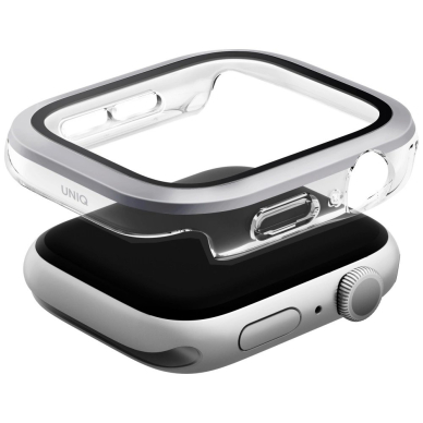 Uniq Voute tempered glass Dėklas skirtas Apple Watch 10 46 mm - Sidabrinis 1