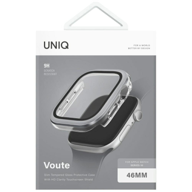 Uniq Voute tempered glass Dėklas skirtas Apple Watch 10 46 mm - Sidabrinis 4 Uniq Voute tempered glass Dėklas skirtas Apple Watch 10 46 mm - Sidabrinis 4