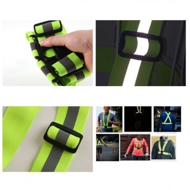 Atšvaitas Unisex Adjustable Reflective Safety Harness Vest Geltonas 2 Atšvaitas Unisex Adjustable Reflective Safety Harness Vest Geltonas 2