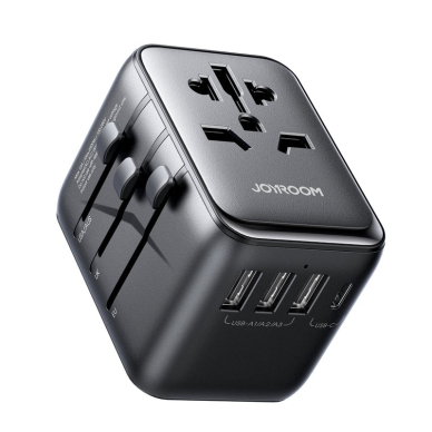 Joyroom JR-TCW01 universalus kelioninis įkroviklis 3xUSB-A / USB-C – juodas
