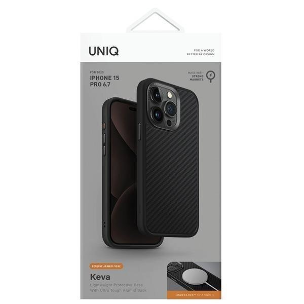 Uniq Dėklas Keva iPhone 15 Pro Max 6.7 Magclick Charging Juodas/carbon Juodas 7 Uniq Dėklas Keva iPhone 15 Pro Max 6.7 Magclick Charging Juodas/carbon Juodas 7