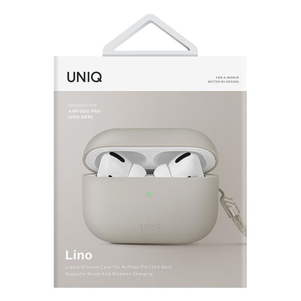 Dėklas ausinėms Uniq Lino AirPods Pro 2 gen Smėlinis 4 Dėklas ausinėms Uniq Lino AirPods Pro 2 gen Smėlinis 4