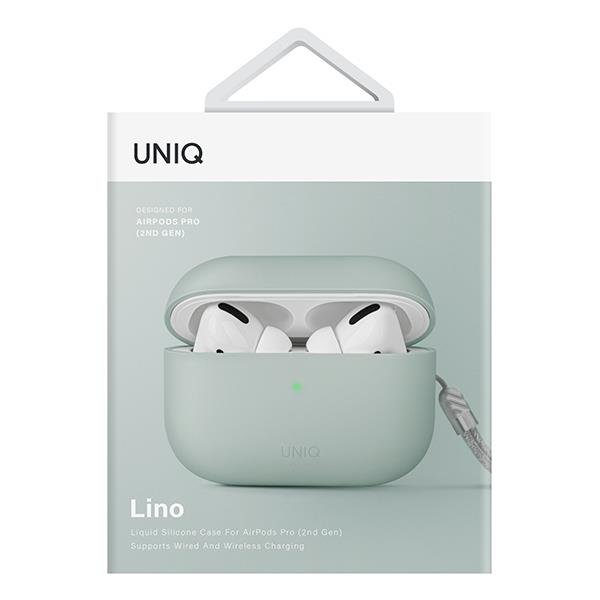 Dėklas ausinėms Uniq Lino AirPods Pro 2 gen Žalias 4 Dėklas ausinėms Uniq Lino AirPods Pro 2 gen Žalias 4