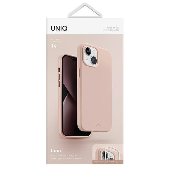 Dėklas Uniq case Lino iPhone 14 Rožinis 6
