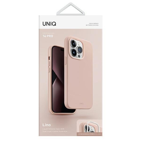 AKCIJA! Dėklas Uniq case Lino iPhone 14 Pro Rožinis  6