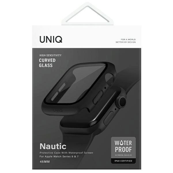 Uniq Dėklas Nautic Apple Watch Series 7/8/9 45mm Juodas/Juodas 6