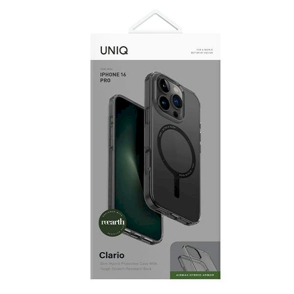 Uniq Clario Dėklas iPhone 16 Pro 6.3 Magclick Charging smoke/smoke 3 Uniq Clario Dėklas iPhone 16 Pro 6.3 Magclick Charging smoke/smoke 3