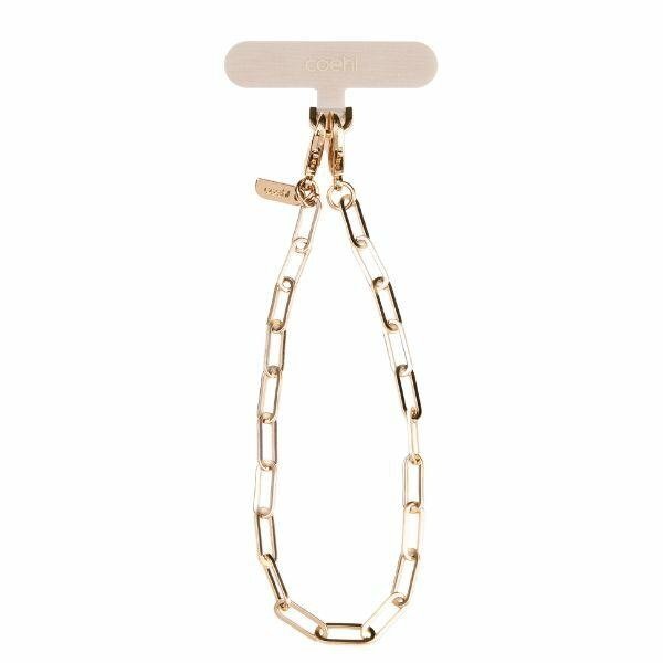 Telefono dirželis Uniq Coehl GoldiLocks Handstrap – auksinis Telefono dirželis Uniq Coehl GoldiLocks Handstrap – auksinis