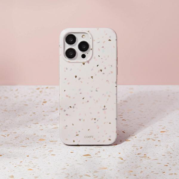Dėklas UNIQ etui Coehl Terrazzo iPhone 14 Pro Max Smėlinis 1 Dėklas UNIQ etui Coehl Terrazzo iPhone 14 Pro Max Smėlinis 1