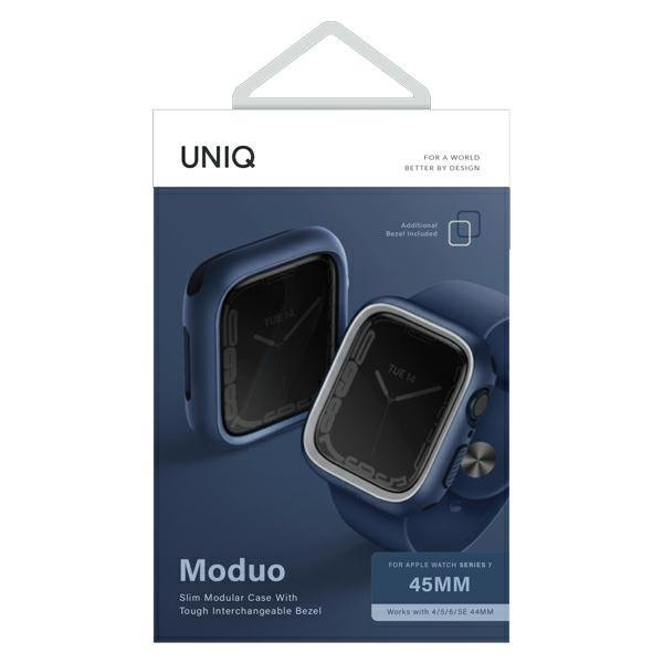 Ekrano apsauga UNIQ etui Moduo Apple Watch Series 4/5/6/7/8/9/SE 44/45mm Pilka - mėlyna 4 Ekrano apsauga UNIQ etui Moduo Apple Watch Series 4/5/6/7/8/9/SE 44/45mm Pilka - mėlyna 4