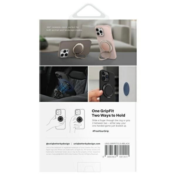 Magnetinis laikiklis Uniq Gripfit 360 su stoveliu – juodas / midnight black 2 Magnetinis laikiklis Uniq Gripfit 360 su stoveliu – juodas / midnight black 2