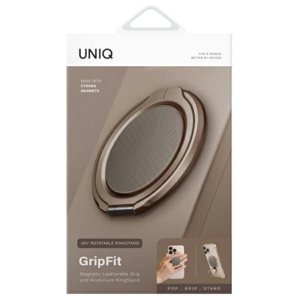 Magnetinis laikiklis Uniq Gripfit 360 su stoveliu – pilkas / flint gray 1 Magnetinis laikiklis Uniq Gripfit 360 su stoveliu – pilkas / flint gray 1