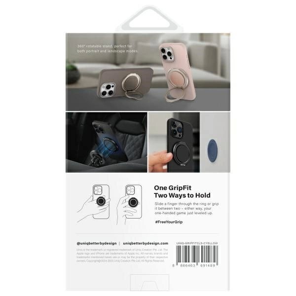 Magnetinis laikiklis Uniq Gripfit 360 su stoveliu – geltonas / canary yellow 2 Magnetinis laikiklis Uniq Gripfit 360 su stoveliu – geltonas / canary yellow 2