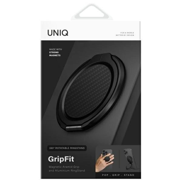 Magnetinis laikiklis Uniq Gripfit Premium 360 su stoveliu – juodas / carbon black 4 Magnetinis laikiklis Uniq Gripfit Premium 360 su stoveliu – juodas / carbon black 4