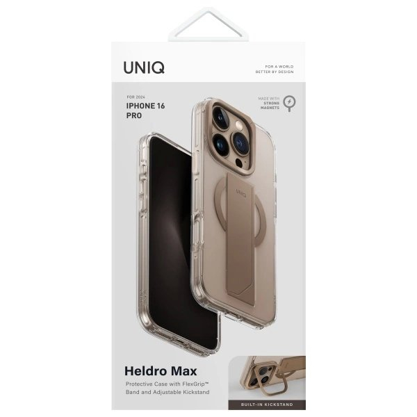 Uniq Heldro Max Magclick Charging iPhone 16 Pro Dėklas - Gold 3 Uniq Heldro Max Magclick Charging iPhone 16 Pro Dėklas - Gold 3