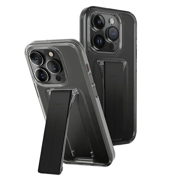 Uniq Heldro Mount Dėklas su stoveliu iPhone 15 Pro 6.1&quot; smoke/vapor smoke