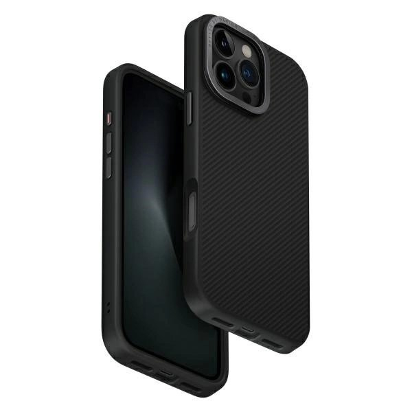 iPhone 16 Pro Max – Uniq Keva Max Magclick Charging dėklas - Juodas iPhone 16 Pro Max – Uniq Keva Max Magclick Charging dėklas - Juodas