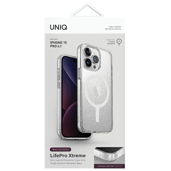 Dėklas Uniq LifePro Xtreme iPhone 15 Pro 6.1 case Magclick Charging Permatomas/tinsel lucent 1 Dėklas Uniq LifePro Xtreme iPhone 15 Pro 6.1 case Magclick Charging Permatomas/tinsel lucent 1