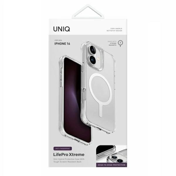 iPhone 16 – Uniq LifePro Xtreme Magclick Charging dėklas - Skaidrus 3