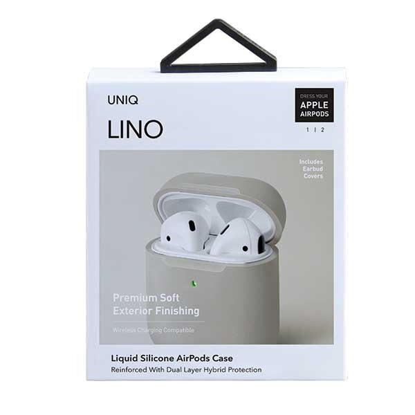AirPods 1/2 Gen Uniq Lino dėklas – smėlinis 9
